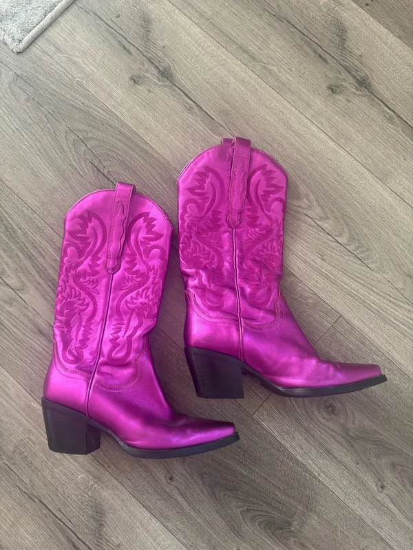 Jeffrey Campbell Dagget Pink Metallic Boots - Image 2