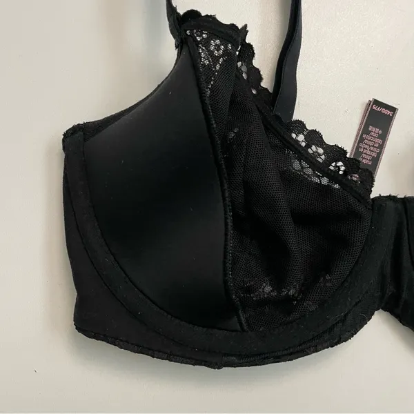 Victorias Secret Bra Unlined Demi Underwire Floral Lace Convertible Black - Image 8