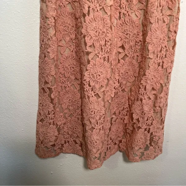 American Eagle Womens Sz 2 Lace Dress Fit & Flare Light Pink Scoop Neck Low Back - Image 4