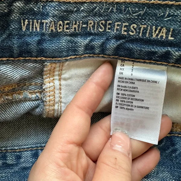 American Eagle Size 2 Vintage Hi-Rise Festival Shorts - Image 3