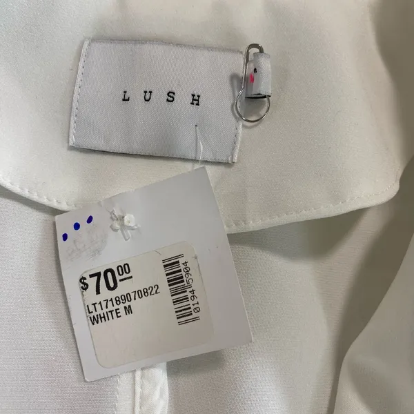 Lush Clothing Cream Blazer with Wooden Buttons size M - Image 7