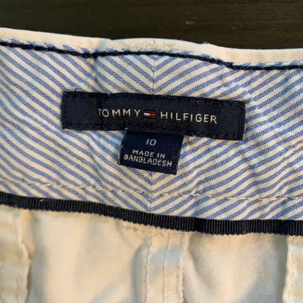 Tommy Hilfiger Womens White Cotton Chino Shorts Size 10 Mid Rise Coastal Preppy - Image 3