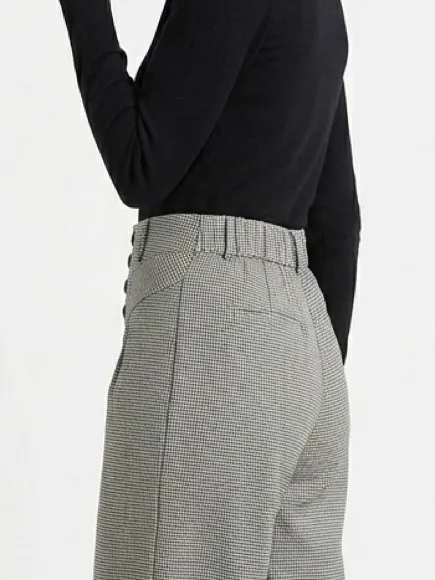 Anthropologie Maeve houndstooth plaid pleated wide-leg crop pants - Image 12