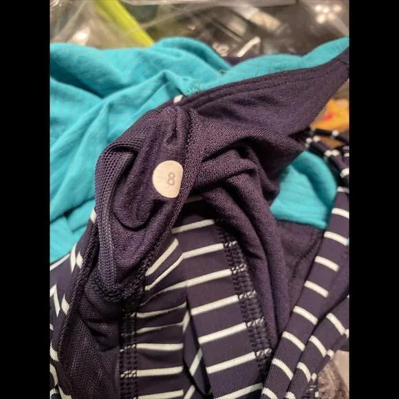 LuluLemon Athletica Mint Double Tank Bubble Active Striped Bra‎ Lined Top 8 - Image 3