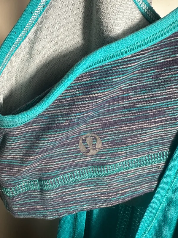 232. Lululemon Teal Turquoise Flowy Racerback Tank Built In Bra - Image 2