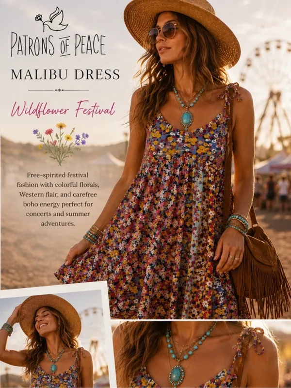 Patrons of Peace Malibu floral Dress XS Coastal Cowgirl 90s Boho Romantic Garden - Image 2