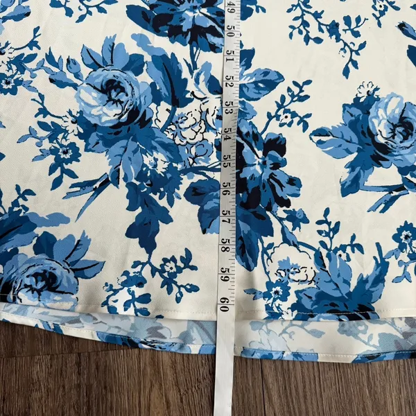 NEW BHLDN Leila Deep-V Flutter Sleeve Maxi Dress in Blue Floral Size 12 - Image 13