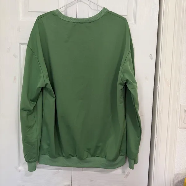 NWT Romwe Green Skeleton Print Sweatshirt L - Image 2