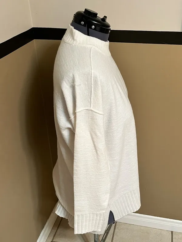 Free People Phoebe Pullover XS oversized boxy tunic style soft lg sleeve - Image 3