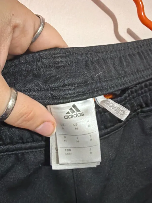 adidas Black Joggers with Teal Three-Stripes - Image 4