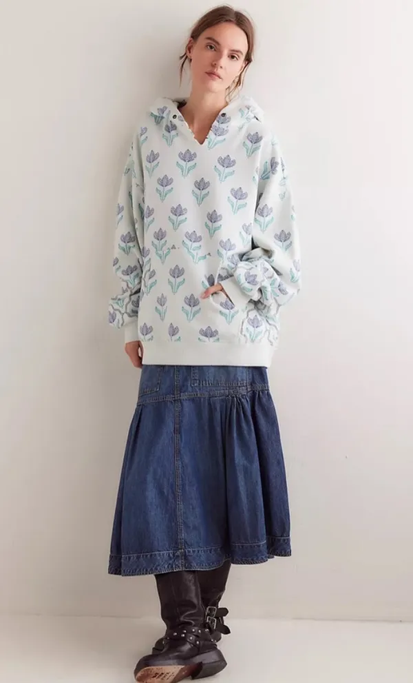 NWT Free People We The Free It's A Vibe Printed Hoodie In Snowfall Combo Size: Xs $128MSRP No refunds or cancellations - Image 3