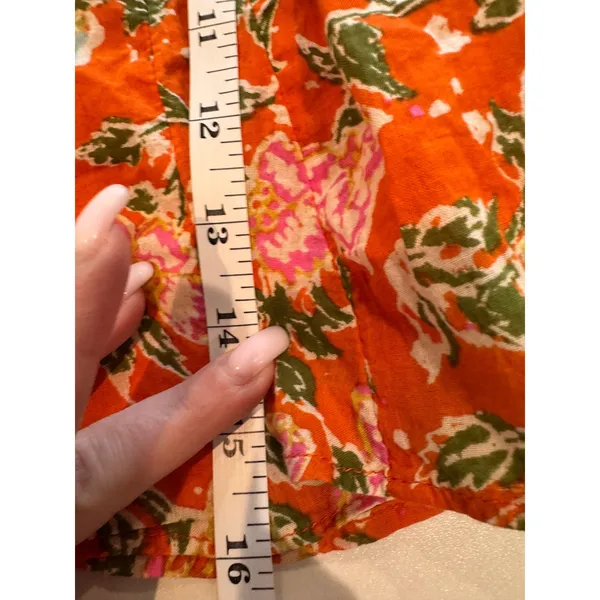 Free People End Of The Island‎ Godet Floral Print Pleated Mini Skirt Size 2 - Image 8