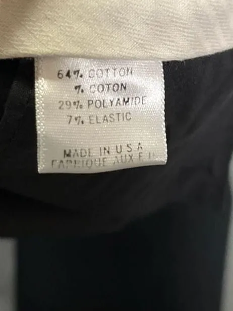 Theory Women's Black Cotton Blend Slim Straight Dress Pants Size 8 - Image 6