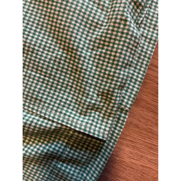 Lucia Vintage Green Gingham Midi Skirt Cotton High Waist Pockets Made in USA 18 - Image 9