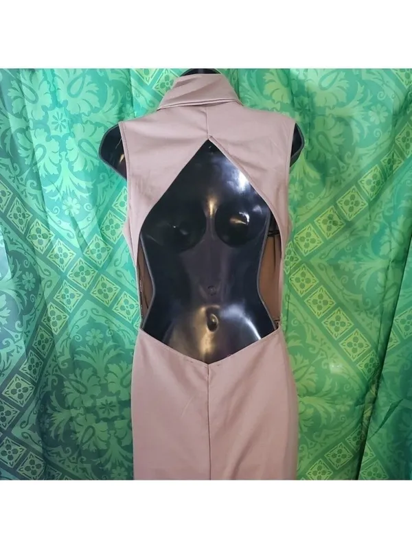 Mocha Maxi Long Slit Dress - Image 7