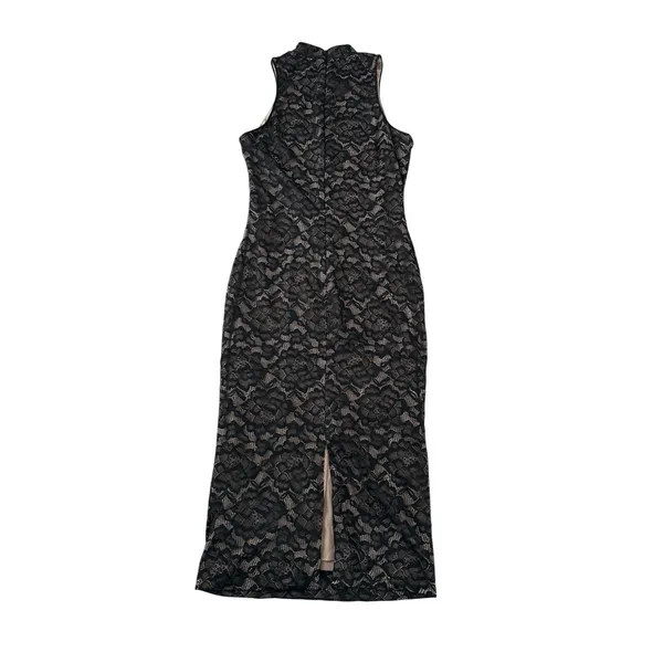Dress The Population Norah Bodycon Dress Large Black Lace Sleeveless Mock‎ Neck - Image 8