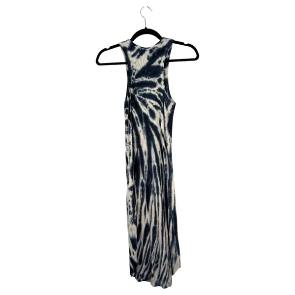 YFB Young Fabulous & Broke Robbie Ribbed Blue Tie Dye Fitted Midi Dress XS - Image 2