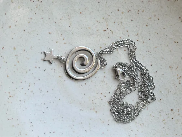 Handmade fully stainless steel spiral swirl uzumaki funky boho grunge style necklace🌀 - Image 4