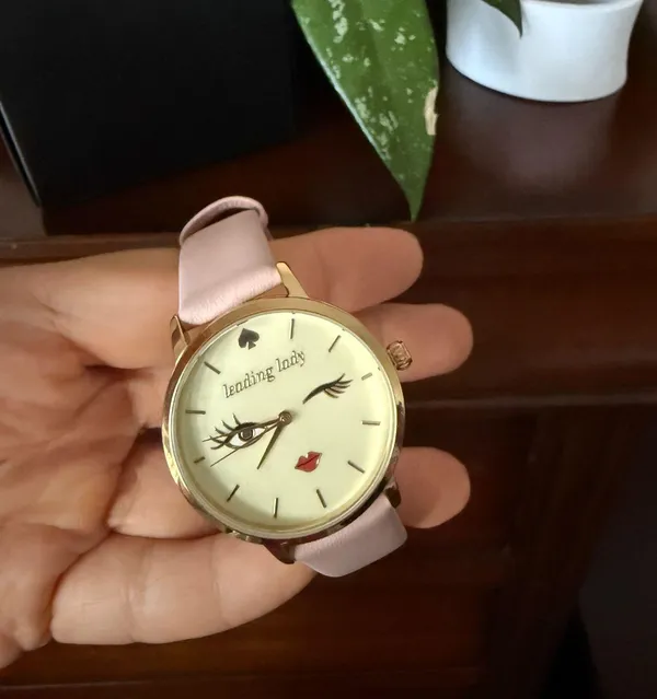 Kate Spade KSW9025 Women's Metro Winking Face Pink Leather Strap Watch - Image 2