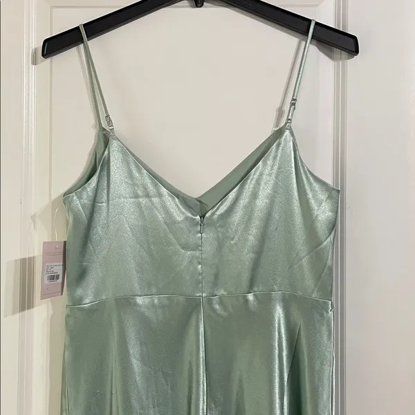 NWT Birdy Grey Jay Shiny Satin Dress In Sage Size XL - Image 10