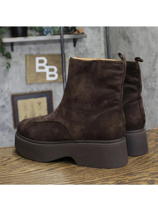 Wild Fable Honor Combat Platform Boots Faux Suede 94568515 Dark Brown 11M - Image 2