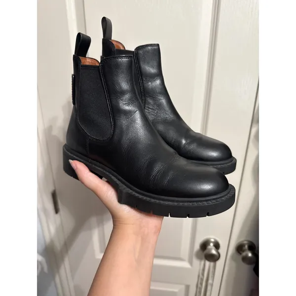 Coach Lyden Black Leather Booties Lug Sole Chelsea Ankle Boot Minimalist Utility - Image 3