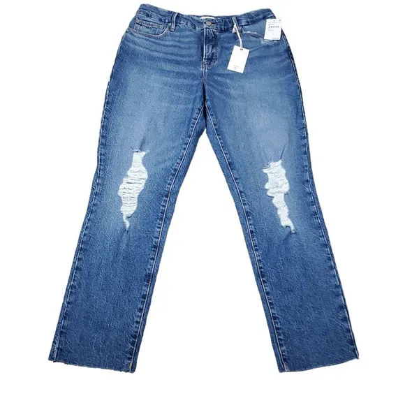 Good American The Weekender Distressed Relaxed Tapered Leg Jeans Size 2 26 - Image 2
