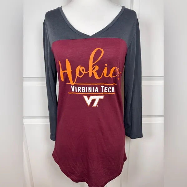 Virginia Tech Hokies Women’s Long Sleeve S Tee VT Football Game Day Sporty Shirt - Image 3