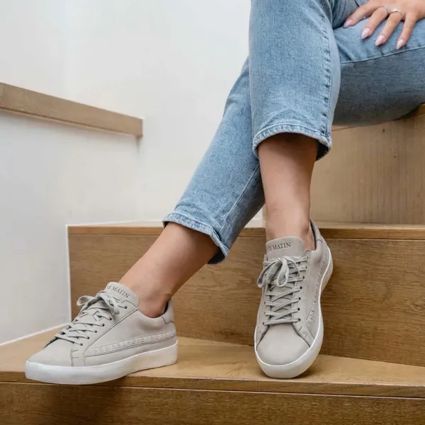 Women’s Olympus Low Top Sneakers Desert Sand Nubuck Leather - Image 3