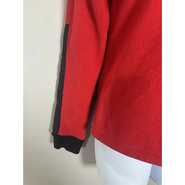 Topo Designs Women's Mountain Fleece Pullover | Red‎ & Black | Polartec | XS - Image 4