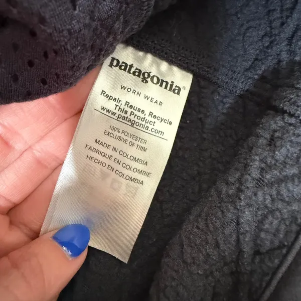 Patagonia Los Gatos‎ Fleece Hoodie Women XS Grey Excellent Textured Pullover - Image 3