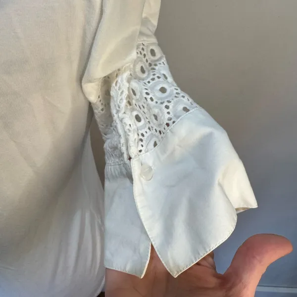 ANNE FONTAINE White Cotton Eyelet Leoncia Top Sz 40 (6-8)‎ - Image 6