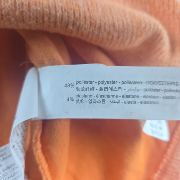 Zara Cropped Knit Sweater Orange Long Sleeve Top Women's‎ Small - Image 5