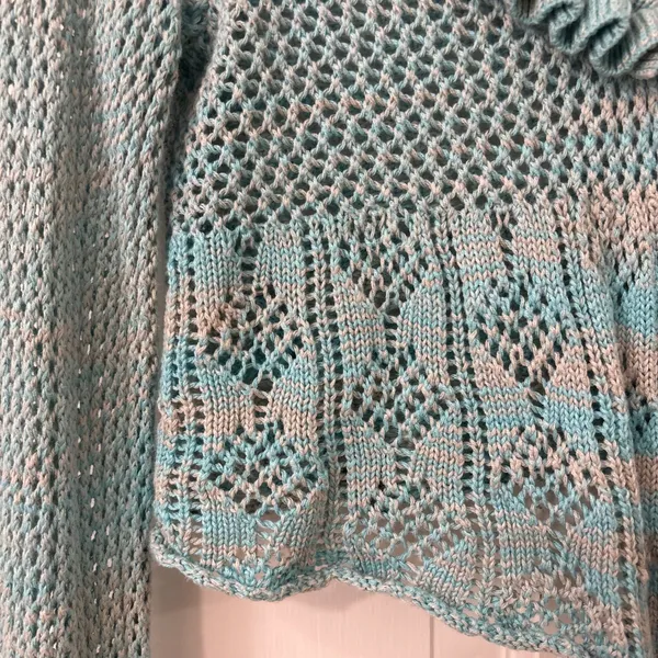 Urban Outfitters Open Knit Flyaway Cardigan XS‎ Boho Y2K Fairycore Crochet - Image 7