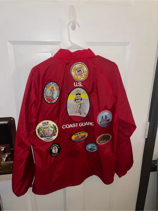 Wearguard U.S. Coast Guard Red Men’s Lightweight Coach Jacket - Size Medium - Image 2