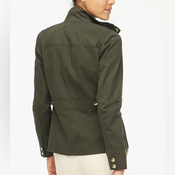 JCrew Resin-coated Black twill field jacket- Size Small - Image 3