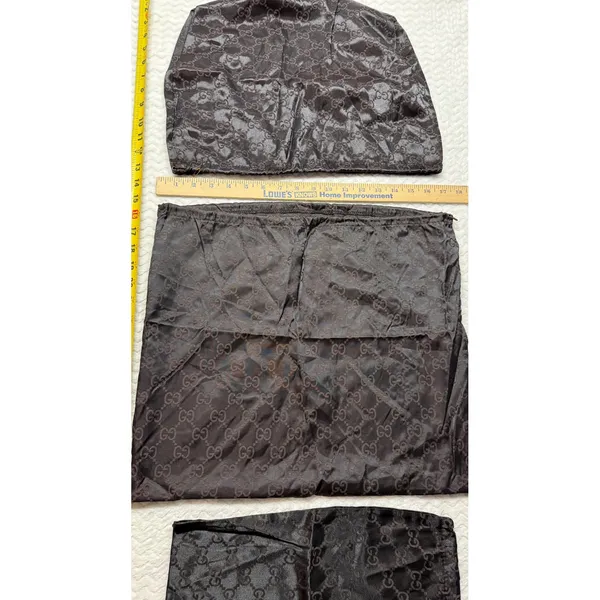 Gucci Dark Brown GG Monogram Satin Drawstring Dust Bags Set of 3 Luxury Storage - Image 4