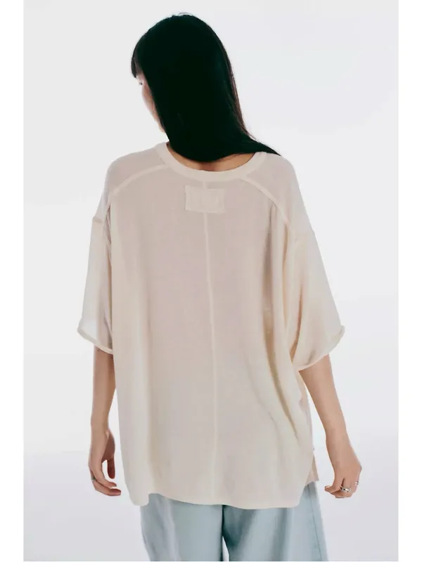 Free People We The Free Peppermint Tee in Oatmeal Cashmere NWT Size Large - Image 3