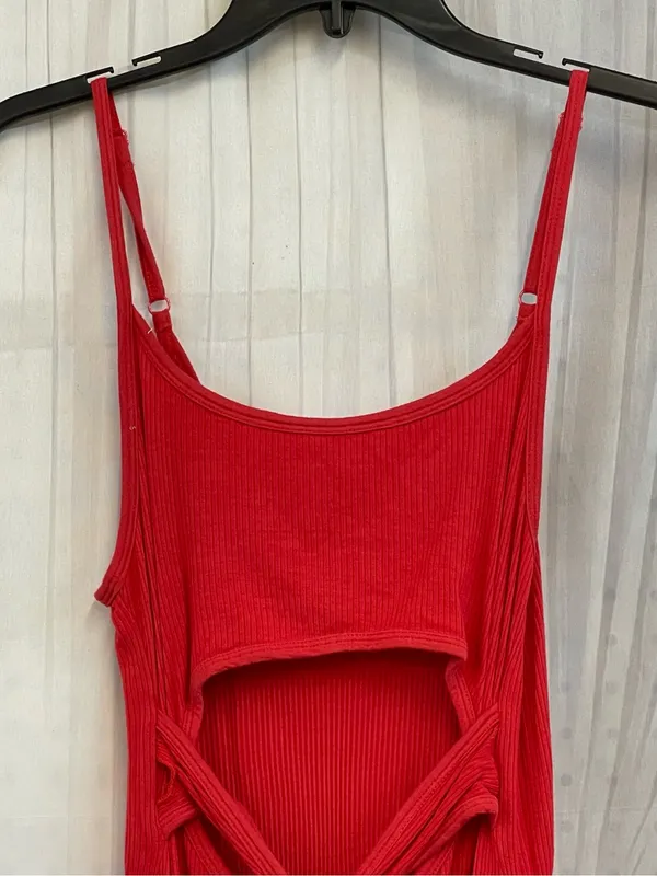 FP Movement by Free People Red Cutout Spaghetti-Strap Jumpsuit - Image 11