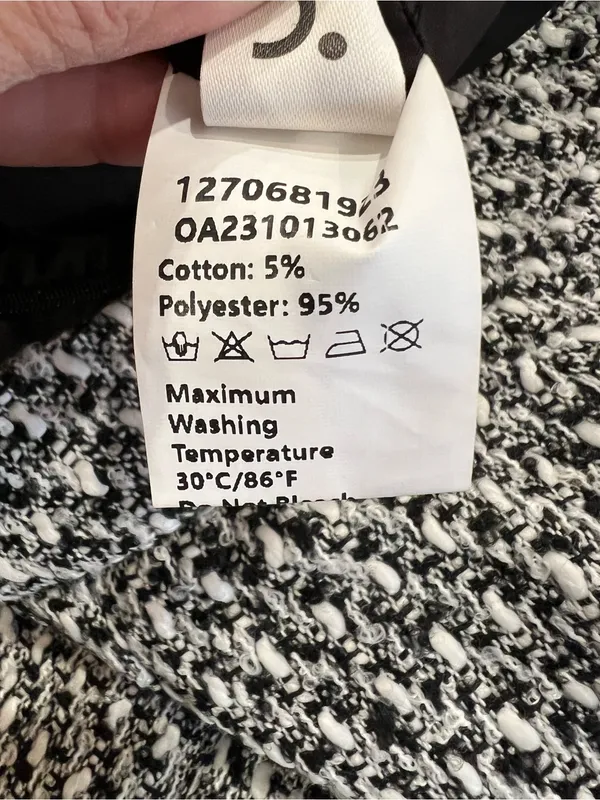 Commense Button Front Tweed Maxi Skirt Black White Small NWT Sold Out - Image 4