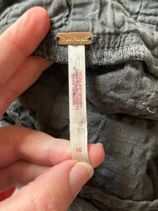 NWOT Free People Thin Line Straight Chino Trousers Cotton Linen Blend sz 10 - Image 3