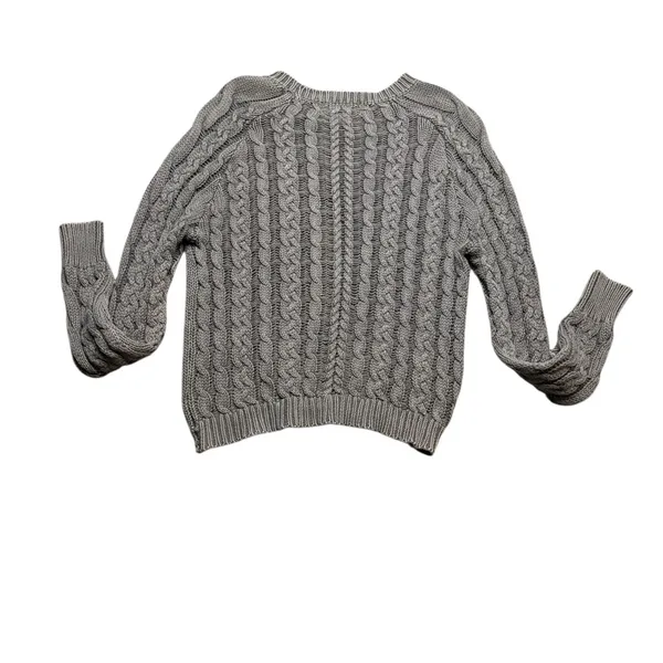 🤍 MARRAKECH Gray Cable Knit Cotton Sweater 🤍 Women’s Small‎ Cozy Classic - Image 6