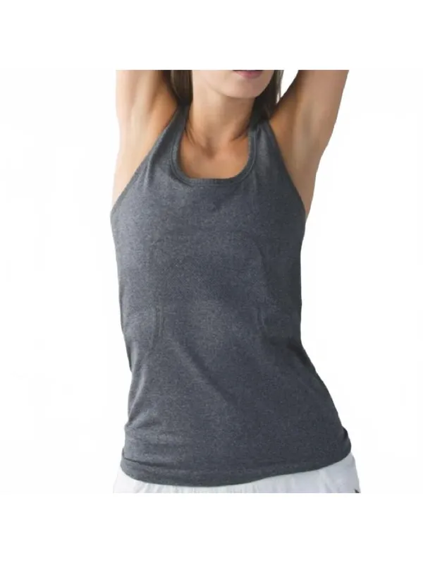 Lululemon Swiftly Tech Racerback Tank Top Heathered Gray Women's Size 4 - Image 3
