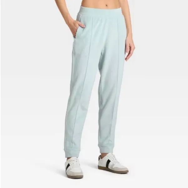 All in Motion Womens Ribbed Jogger High Rise Full Length Light Blue Mint Size M‎ - Image 5