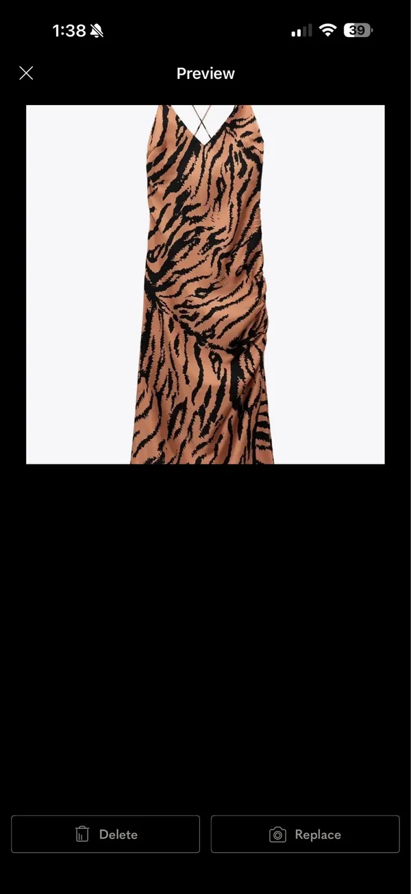 Zara Black and Tan Animal Print Top - Image 3