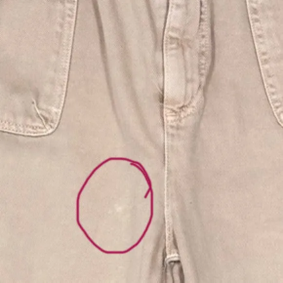 Zara High Rise Barrel‎ Leg Paper Bag Crop Jeans Baggy Beige Peach 12 - Image 7