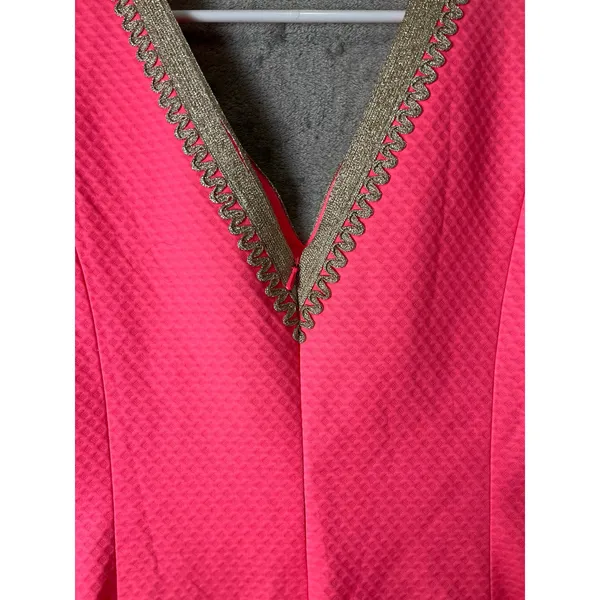 Lilly Pulitzer Junie Shift Dress Coral‎ Reef Pink & Gold Size 4 Cotton - Image 4