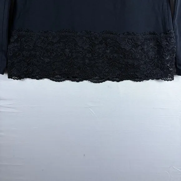 Sundance Womens Black Turtleneck Long Sleeve Lace Hem Stretch Casual‎ PXS - Image 4