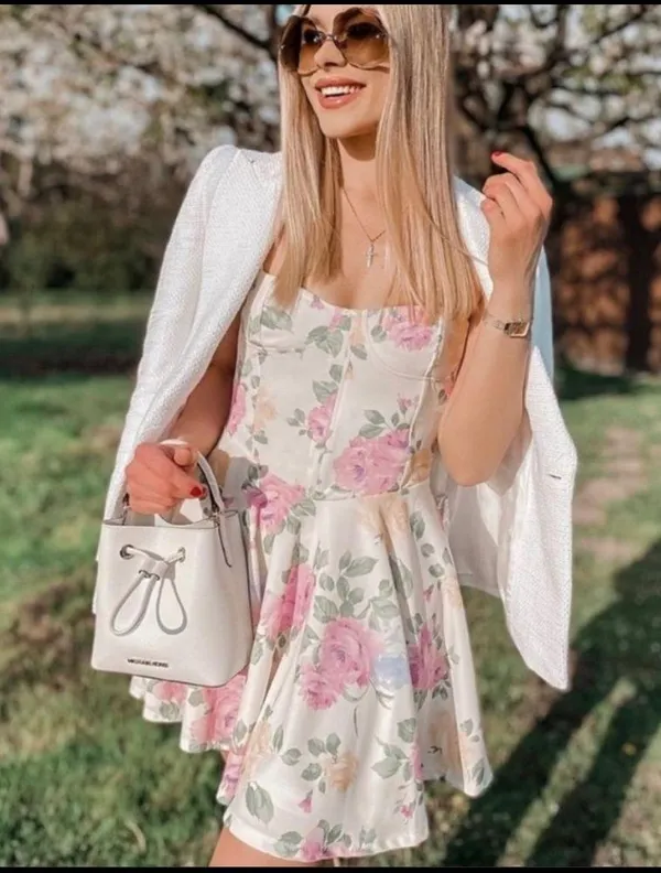 ZARA Floral Corset Style Dress - Image 2