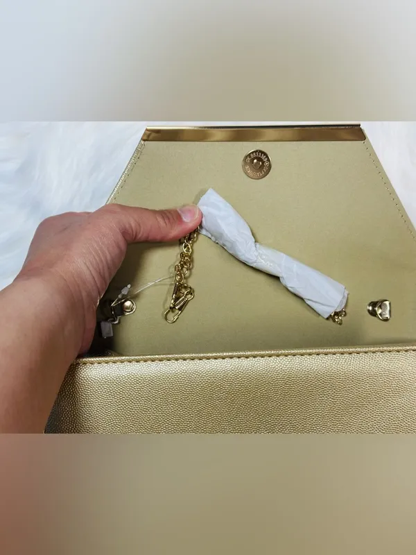 CXL by Christian Lacroix Glam Caviar Clutch in gold - Image 6